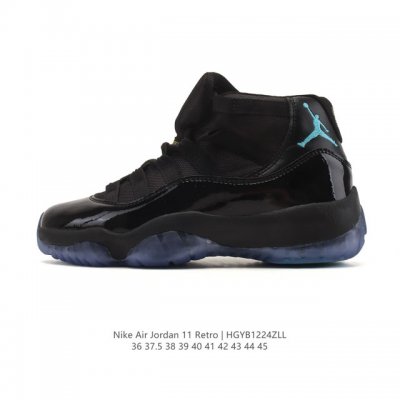 耐克乔丹11代 Nike Air Jordan 11 Retro 复刻男女运动鞋 Aj11代经典设计，深受球员与球迷喜爱。Jordan 乔丹 采用漆皮牛培革鞋面