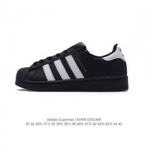 阿迪达斯 新款 Adidas Superstar 三叶草 经典贝壳头系列 新款休闲板鞋潮流男女士运动鞋 。鞋面柔软皮革材质 标志性的贝壳鞋头，锯齿三条纹，简约的