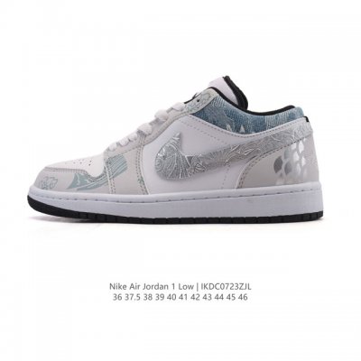 真标 耐克 乔丹Air Jordan 1 Low Aj1 乔1 乔丹1代Aj1 低帮复古文化休闲运动篮球鞋。从1985 年面世的元年款汲取设计灵感，采用简洁大方