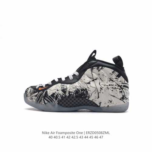 耐克nike Air Foamposite One 时尚运动鞋潮篮球鞋，是一双内场的后卫战靴，97年1月份首期发行，使用foamposite一次成型的喷塑鞋面，