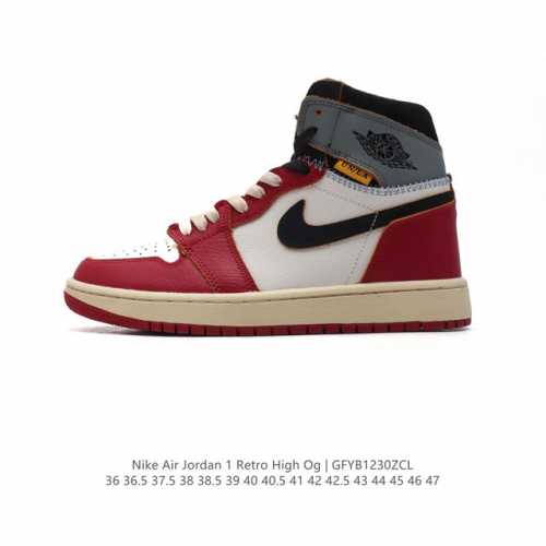 耐克 男女鞋 Nike Air Jordan 1 Retro High Og 乔丹一代aj1 乔1 Aj1 篮球鞋复刻运动鞋。皮面高帮板鞋的设计灵感源自运动夹克