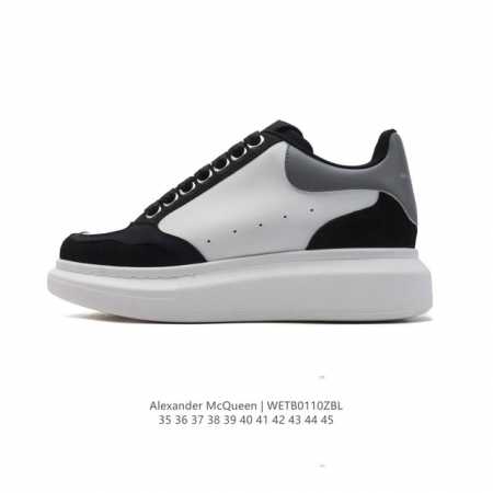 公司级 Alexandermcqueen 亚历山大 麦昆mcq 运动小白鞋厚底增高闪尾光滑牛皮平底鞋休闲鞋 时尚男女板鞋潮运动鞋 ，火爆到大街小巷无人不知，无人 - 点击图像关闭