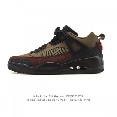 公司级 耐克 Nike Jordan Spizike Low 经典爆裂纹复古运动篮球鞋！全新低帮造型吸睛！整双鞋在融合了 Air Jordan 经典鞋款中的标志