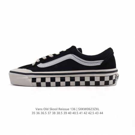 万斯Vans范斯官方同步 Style 136 Decon Vr3 Sf权志龙 棋盘格 小包头系统侧边条纹简约复古男女鞋低帮板鞋经典运动鞋 码数：35 36 36 - 点击图像关闭