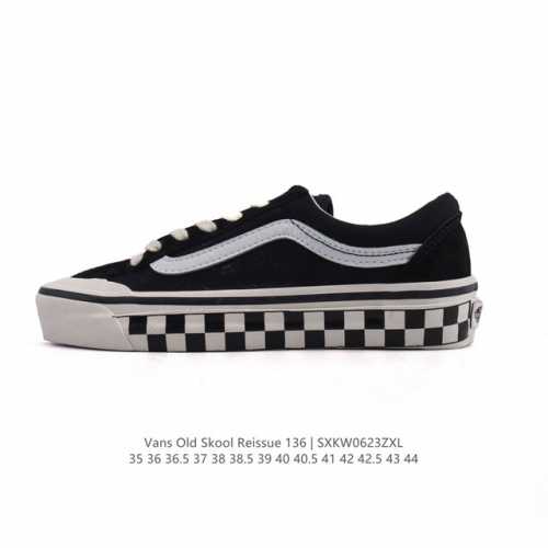 万斯Vans范斯官方同步 Style 136 Decon Vr3 Sf权志龙 棋盘格 小包头系统侧边条纹简约复古男女鞋低帮板鞋经典运动鞋 码数：35 36 36