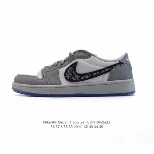 耐克 乔丹 Dior X Air Jordan 1 Low Og “迪奥联名”Aj1低邦休闲运动篮球鞋 ，35周年限量款全新联名鞋款选择了Air Jordan