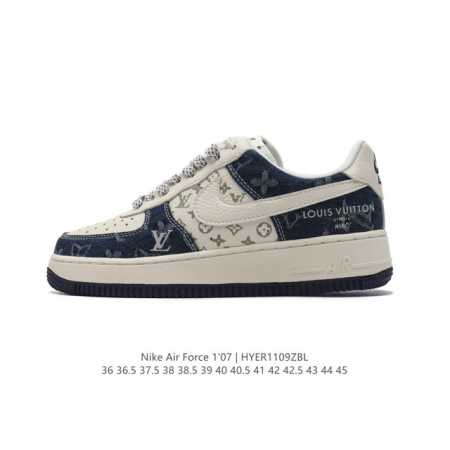 耐克 Nike Air Force 1 '07 Low 空军一号 含气垫 小白鞋 路易威登联名 低帮百搭厚底增高休闲运动板鞋。柔软、弹性十足的缓震性能和出色的中 - 点击图像关闭