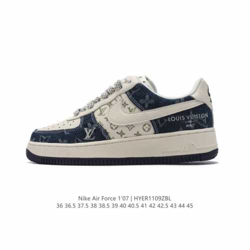 耐克 Nike Air Force 1 '07 Low 空军一号 含气垫 小白鞋 路易威登联名 低帮百搭厚底增高休闲运动板鞋。柔软、弹性十足的缓震性能和出色的中