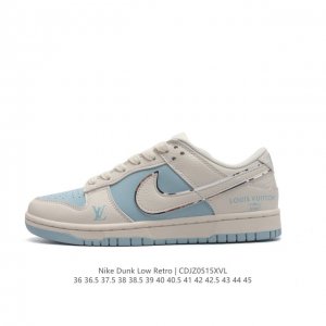 耐克 Nk Dunk Low Lv路易威登 周年高端定制 低帮休闲板鞋 #海外官方同步发售，鞋底侧边镶嵌上louis Vuitton名牌凸显尊贵，鞋盒上手绘蓝金