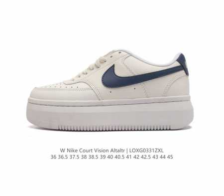 Nike耐克新款nike Court Vision Alta Ltr 厚底增高运动休闲板鞋 时尚设计 巧妙融合皮革材质搭配加高鞋底 出众篮球鞋外观搭配柔软鞋舌 - 点击图像关闭
