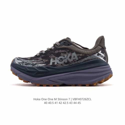 公司级 Hoka One One跑步鞋男士户外 Stinson Atr 7 防滑抓地灵敏抗冲击徒步休闲鞋 夏季斯廷森厚底增高老爹鞋 7全地形越野跑鞋Stinso