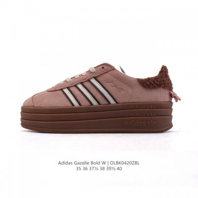 公司级 真标 阿迪达斯 Adidas 2025年新款 新年鞋子 三叶草 Gazelle Bold复古怀旧风厚底增高运动板鞋潮。阿迪达斯万年不败的人气鞋款Gaze