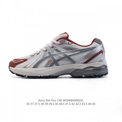 Asics 亚瑟士 男女跑鞋Gel-Flux Cn透气缓震跑步鞋舒适运动鞋 舒适 皮革 低帮 休闲跑步鞋 Gel-Flux Cn跑鞋：缓震回弹，跑步也能变成享受