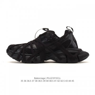 公司级 巴黎世家 Balenciaga 3Xl Sneakers 巴黎世家 十代网布系带低帮走秀复古老爹运动鞋 解构绑带 透气网纱 网面 材料和聚氨酯 磨损效果