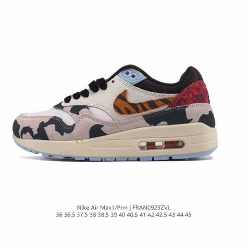 耐克 Nike Air Max 1 prm 男女子气垫缓震慢跑鞋 复古厚底增高运动鞋，从法国建筑中汲取设计灵感，兼具运动风范和时尚格调，是此系列起初搭载 Air