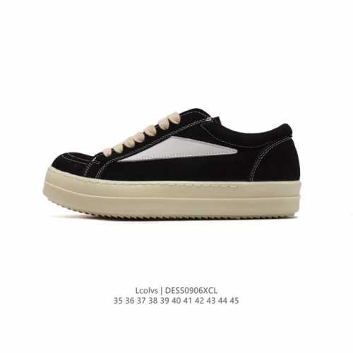 公司级 Rick Owens 瑞克欧文斯 Ro板鞋edfu牛皮经典三角主线低帮系带运动鞋rick Owens 瑞克欧文斯 24新款男女同款lido运动鞋 尺码：