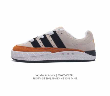 阿迪达斯 Adidas Adimatic 马蒂奇系列低帮复古鲨鱼面包鞋运动休闲滑板板鞋 整个鞋面由牛皮革制成 搭配品牌标志性大尺寸三条纹 Logo 超宽鞋带作为 - 点击图像关闭