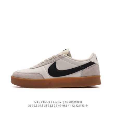 耐克板鞋 生胶米白 复古板鞋j.Crew X Nike 联名 Killshot Ii Leather 男女休闲复古运动鞋。采用米白色皮革制作鞋身，大号swoos - 点击图像关闭