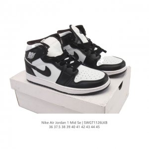 耐克 Nike Air Jordan 1 Mid 男女子篮球鞋时尚轻盈板鞋Aj1乔1运动鞋 乔丹一代 高帮复古休闲篮球鞋 。Air Jordan 1 Mid 搭