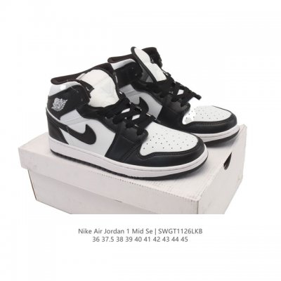 耐克 Nike Air Jordan 1 Mid 男女子篮球鞋时尚轻盈板鞋Aj1乔1运动鞋 乔丹一代 高帮复古休闲篮球鞋 。Air Jordan 1 Mid 搭