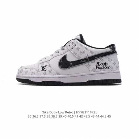 真标 耐克 Nike Dunk Low 运动鞋复古板鞋 路易威登联名 作为 80 年代经典篮球鞋款，起初专为硬木球场打造，后来成为席卷街头的时尚标杆，现以经典细 - 点击图像关闭