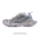 公司级 巴黎世家 Balenciaga 3Xl Sneakers 巴黎世家 十代网布系带低帮走秀复古老爹运动鞋 透气网纱 网面 材料和聚氨酯 磨损效果 鞋头边缘