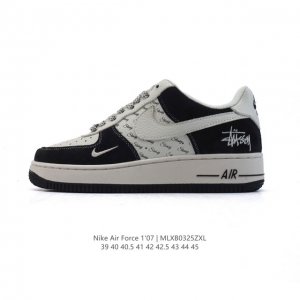 160 【头层皮】耐克 Nike Air Force 1 '07 Low 空军一号含气垫 小白鞋 2025年 蛇年新款 低帮百搭厚底增高休闲运动板鞋。柔软、弹性