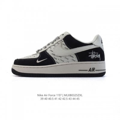160 【头层皮】耐克 Nike Air Force 1 '07 Low 空军一号含气垫 小白鞋 2025年 蛇年新款 低帮百搭厚底增高休闲运动板鞋。柔软、弹性