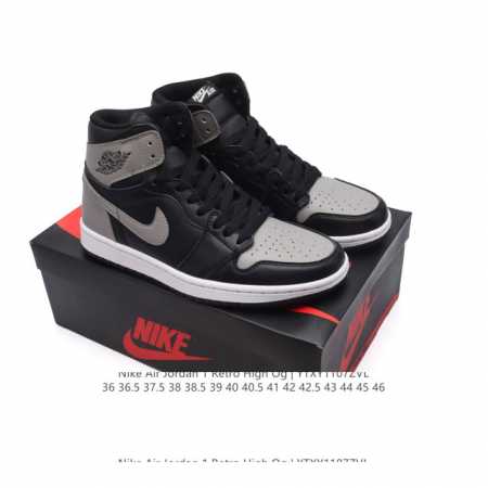 头层皮 耐克 男女同款运动板鞋 Nike Air Jordan 1 Retro High OG 乔丹一代aj1 乔1 AJ1 篮球鞋复刻运动鞋。皮面高帮板鞋的设 - 点击图像关闭