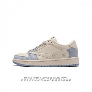 公司级Travis Scott x Fragment Design x Jordan Air Jordan 1 Low OG SP AJ1 乔1 LV联名低帮文