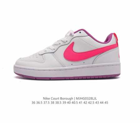 耐克 Nike 男女子运动鞋 Court Borough Low 小空军低帮板鞋 1.其皮革材质的鞋面结合网眼鞋舌 在出众外观与质感的同时提供稳固支撑 并且提升 - 点击图像关闭