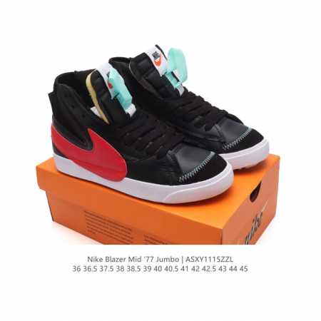 耐克 Nike Blazer Mid '77 Jumbo 男女士运动鞋 抓地板鞋革新重塑经典街头人气鞋款。采用人气传统外观，巧搭大号耐克勾勾设计和宽大鞋带。柔软 - 点击图像关闭