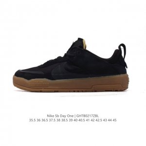 新品 耐克 Nike Sb Day One 舒适简约 防滑耐磨 低帮 板鞋 黑色经典时尚滑板鞋，复古风潮美式复古穿搭~我是懂少年感的这双鞋我穿了很久 低帮设计搭