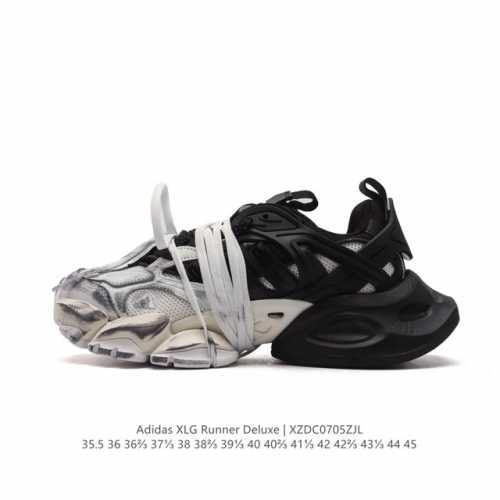 阿迪达斯Adidas XLG Runner Deluxe 跑步者豪华版系列低帮厚底增高老爹风复古缓震休闲运动慢跑鞋。男女鞋半码制#原楦原纸版开发版型#采用硬质牛