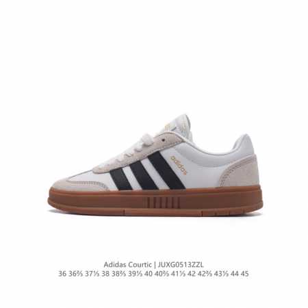 Adidas阿迪达斯官方三叶草courtic男女新款经典运动板鞋 德训鞋 面包鞋 将格调与摩登气质和剪裁融于一体，生活方式运动鞋。用别致鞋面裹脚舒适。经典橡胶全 - 点击图像关闭