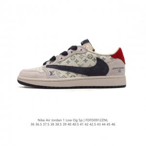 公司级 真标 耐克 Nike Air Jordan 1 Low Og Sp Military Blue Aj1乔1 倒勾 路易威登联名 低帮篮球鞋 Aj1 乔丹