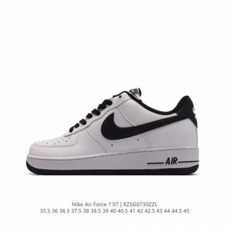 头层皮 耐克 Nike Air Force 1 '07 Low 空军一号含气垫 低帮百搭厚底增高休闲运动板鞋。柔软、弹性十足的缓震性能和出色的中底设计，横跨复古 - 点击图像关闭