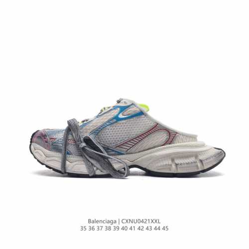 Balenciaga Sneakers 巴黎世家网布系带低帮半拖走秀复古老爹鞋 时尚包头运动鞋 全套原纸板楦头开发 最原汁原味的灵魂版型 胶水把控整洁度追求极致