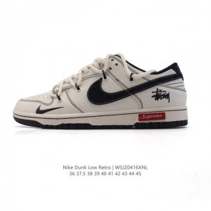 公司级 耐克 Nike Dunk Low Retro 运动鞋复古板鞋2025年新款 解构绑带 双鞋带，作为 80 年代经典篮球鞋款，起初专为硬木球场打造，后来成