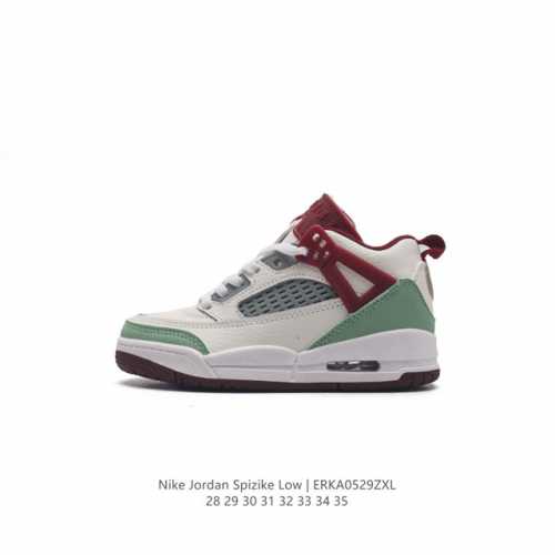 童鞋 全二层皮 耐克 Nike Jordan Spizike Low 经典爆裂纹复古儿童运动篮球鞋！全新低帮造型吸睛！整双鞋在融合了 Air Jordan 经典