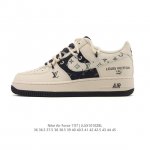公司级 Af1耐克 Nike Air Force 1 ‘07 Low 空军一号 厚底增高百搭运动板鞋 原楦头原纸板 打造纯正小白鞋 路易威登联名 解构绑带 双鞋