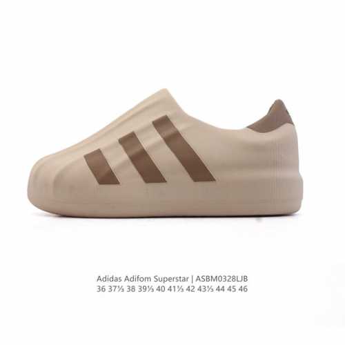 110 阿迪达斯 Adidas Originals Adifom Superstar 木屐鞋 沙滩鞋 鸭鸭鞋 潮男女休闲运动板鞋。鞋子由 50% 的天然和可再生