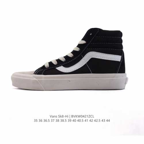 Vans 范斯Sk8-Hi 男女高帮滑板鞋-复古休闲运动鞋-Vans范斯。Vans推出的Sk8-Hi板鞋，以经典的款性和高帮设计呈现，鞋面采用优质帆布材质打造，
