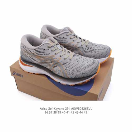 180 asics亚瑟士男女式Gel-Kayano 29 代竞速缓震透气耐磨支撑马拉松跑鞋 三位一体的新境界运动鞋。采用进化过且兼具支撑性的弹力再生针织鞋面，鞋