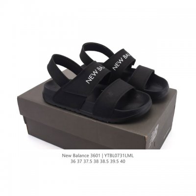 新品公司级 新百伦 New Balance3601一字带凉鞋女款黑色时尚潮流百搭高颜值休闲运动 沙滩凉拖鞋 D宽 这款女士凉鞋鞋面采用合成材质，可调节，透气出汗