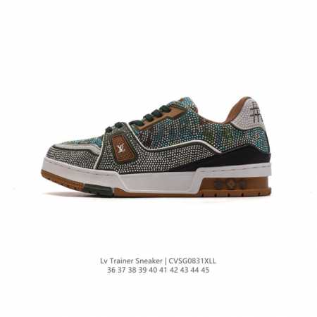 公司级 路易威登 满钻 Louis Vuitton Lv路易威登板鞋 时尚运动鞋 潮厚底增高休闲鞋。舒适防滑底和百搭性霸屏整个时尚娱乐圈，细节调整完美主义！致t - 点击图像关闭