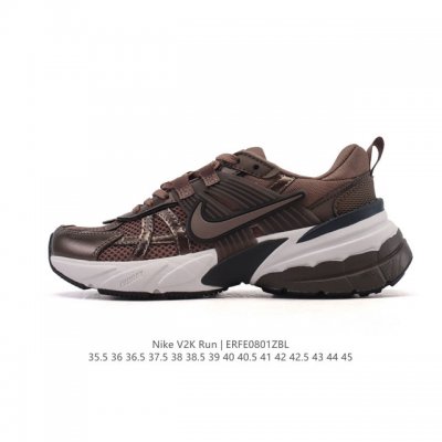 Nike 耐克 V2K Run 减震防滑 复古低帮运动跑步鞋 超火复古跑鞋，采用太空革组合呼吸网眼布鞋面材质，搭载正确4层组合底模，嵌入Tpu加固稳定模块,双层
