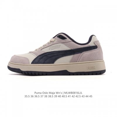 特价 Puma 彪马 Oslo Maja Wn's 2025年新款 小白鞋 厚底增高运动休闲板鞋 复古经典板鞋时尚小白鞋。原楦原纸版开发，采用固色翻毛皮拼接头层