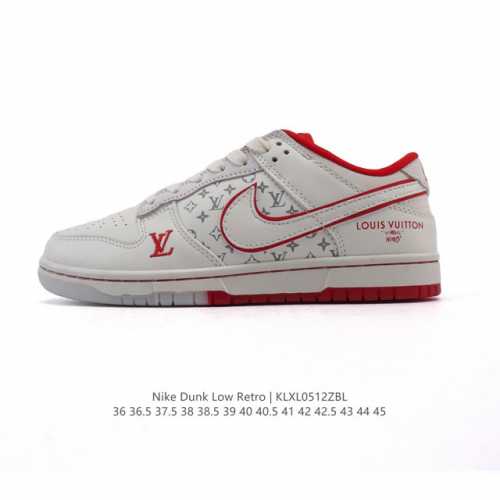 真标 耐克 Nike Dunk Low Retro 运动鞋复古板鞋 路易威登联名 作为 80 年代经典篮球鞋款，起初专为硬木球场打造，后来成为席卷街头的时尚标杆