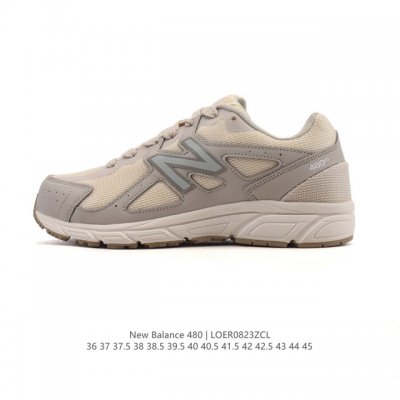 公司级New Balance Nb W480 奶油色 复古运动休闲跑步鞋 新品首发 T-Beam大底提供足弓的支持，配以缓震科技物料，脚感舒适。工程式网眼鞋面，